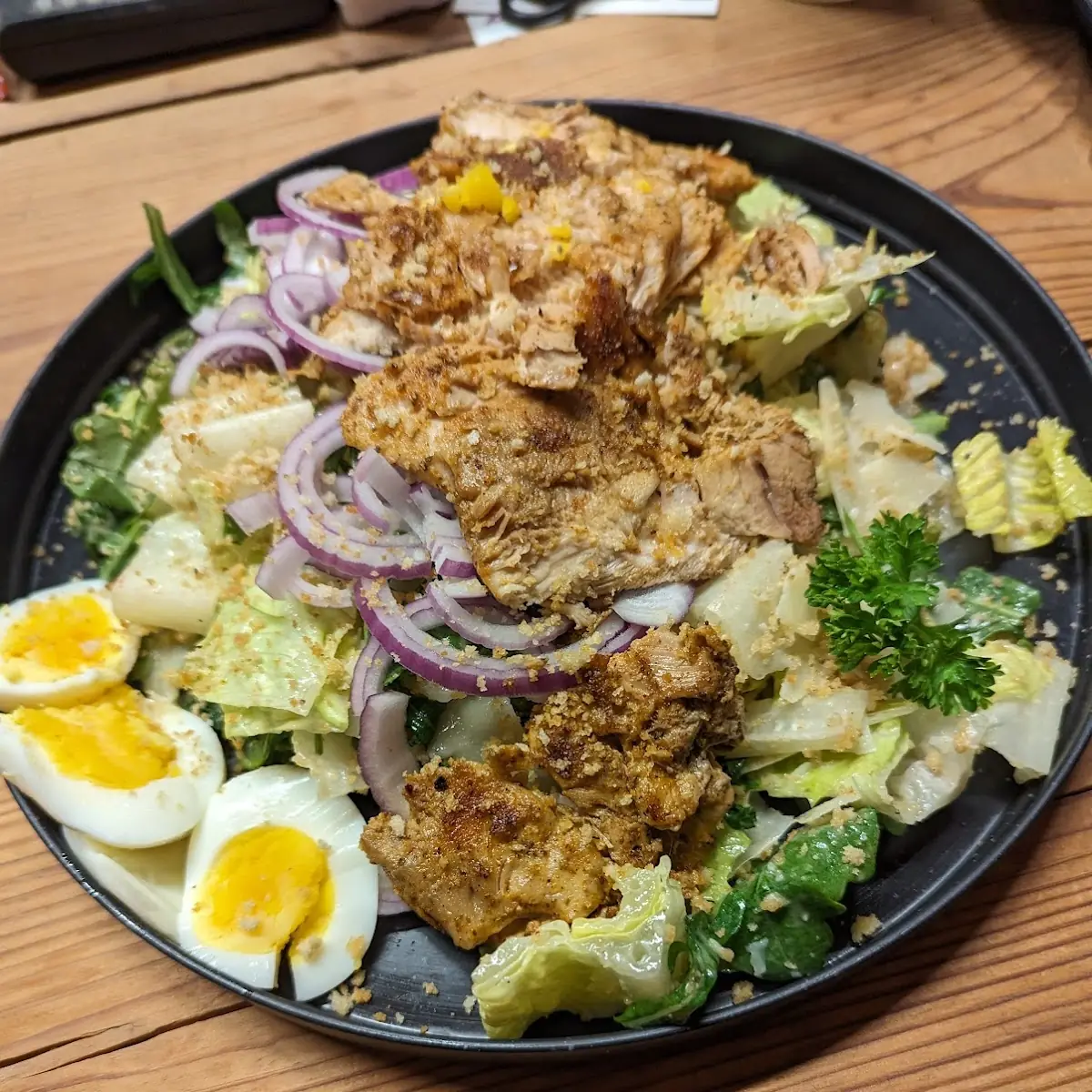 Black Truffle Caesar Salad w Added Chicken