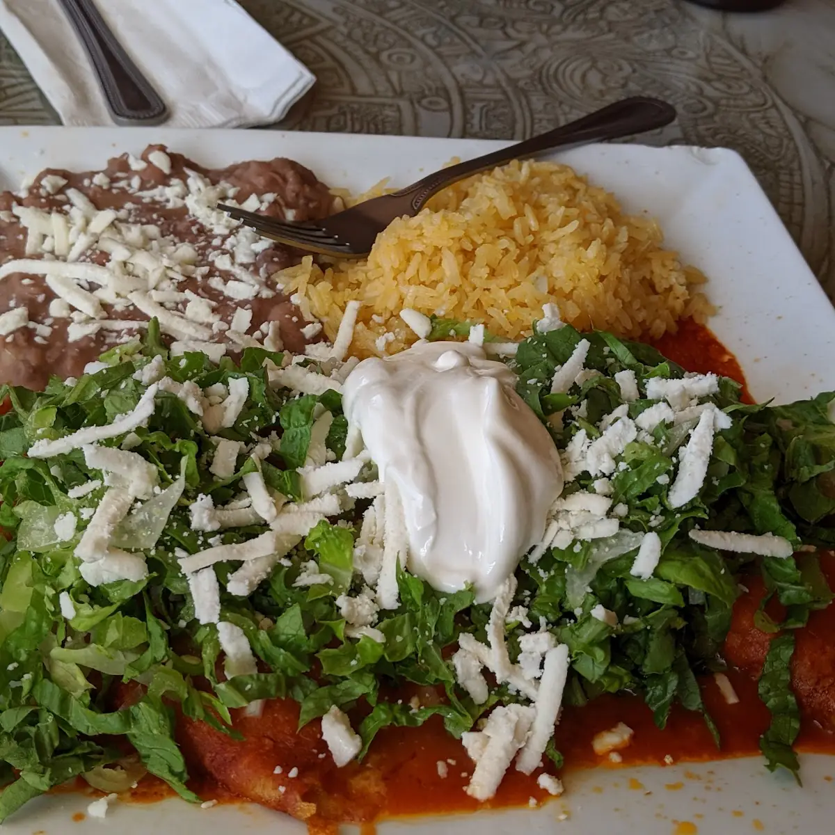 Beef Enchilada Plate