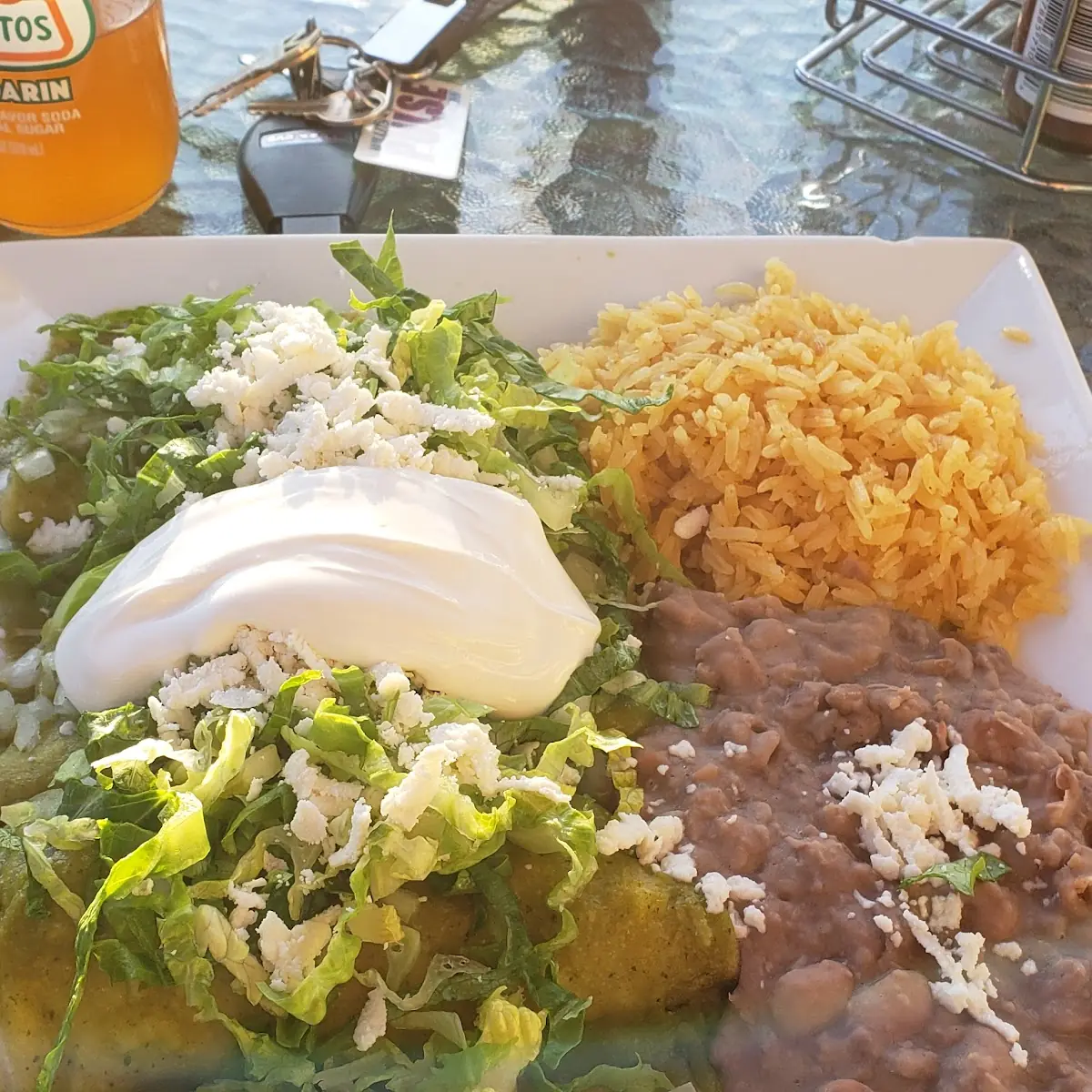 Chicken Enchiladas with Rice&Beans