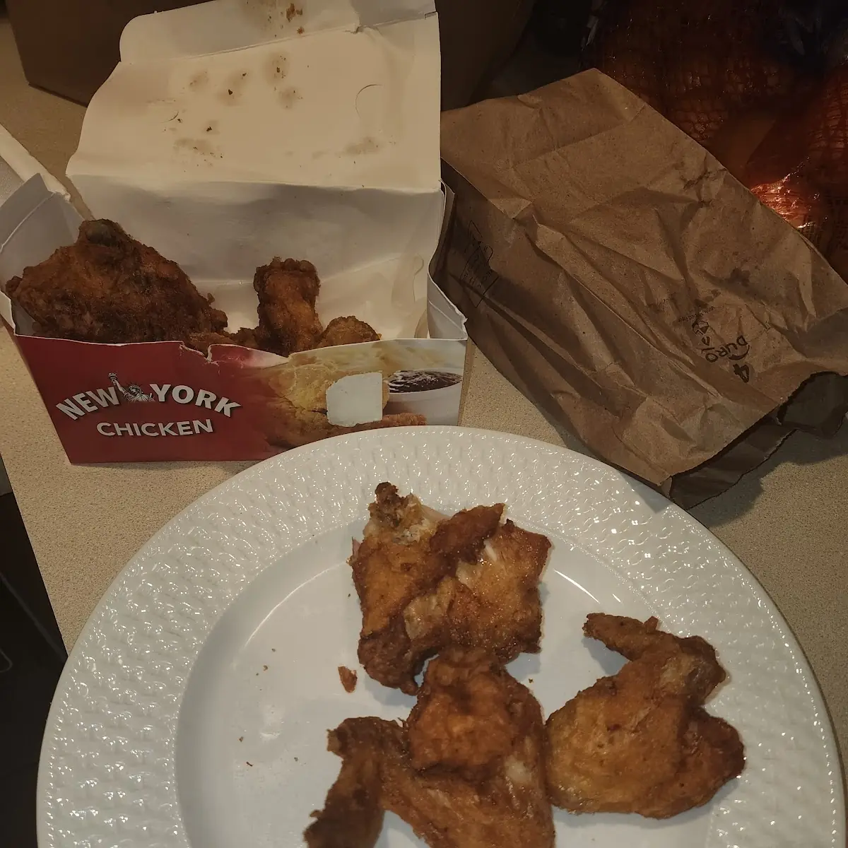 Fried Chicken Wings and Breasts