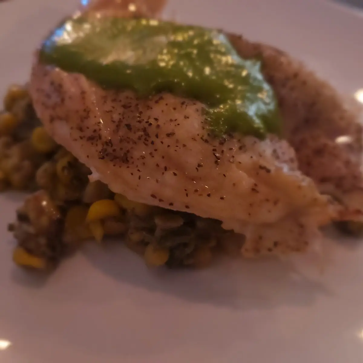 Peruvian Chicken Breast on Elote Salad