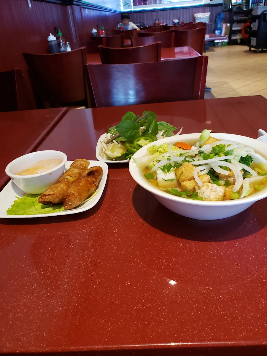 Vegetarian Spring Rolls and Pho