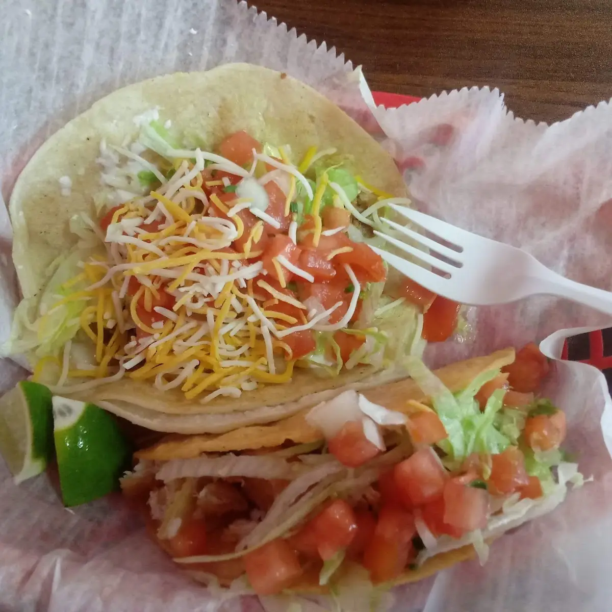 Soft Chicken Taco and a Fish Taco