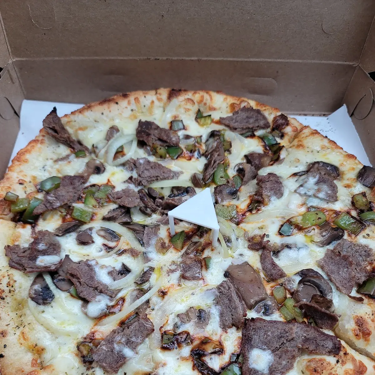 Beef Steak Philly Cheesesteak Pizza