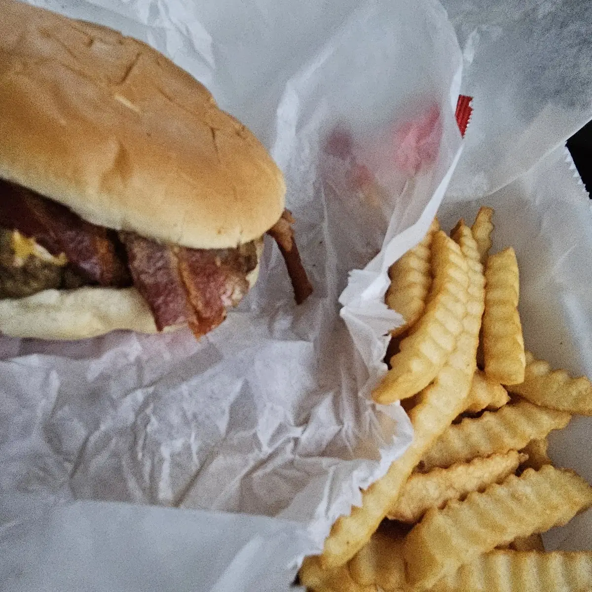 Bacon Cheeseburger and Fries