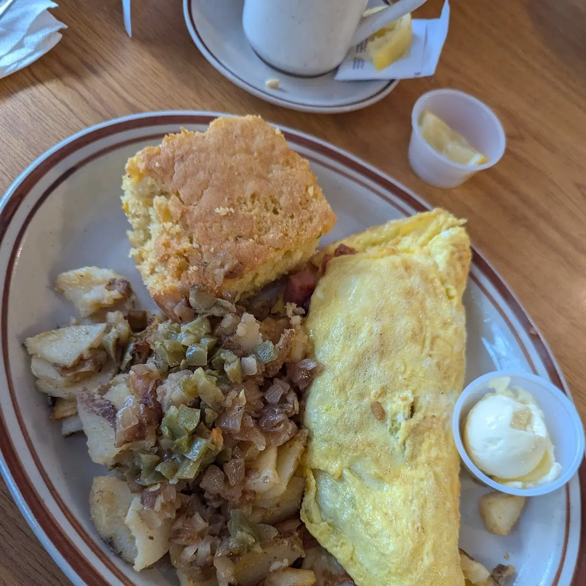 Omelets Come with Homemade Biscuits