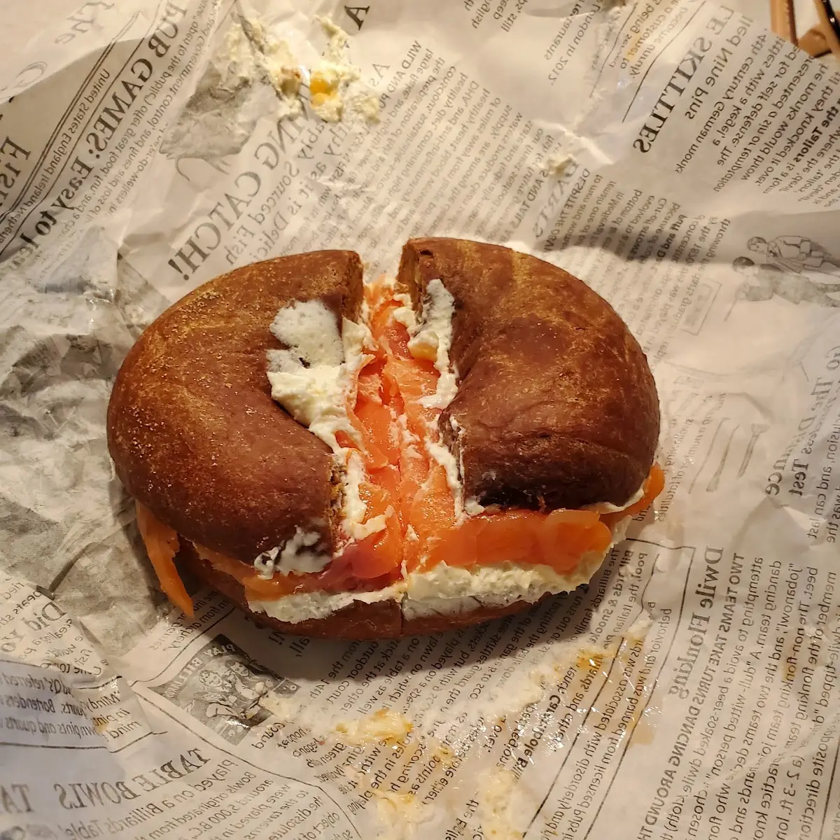 Lox Cream Cheese on Pumpernickel