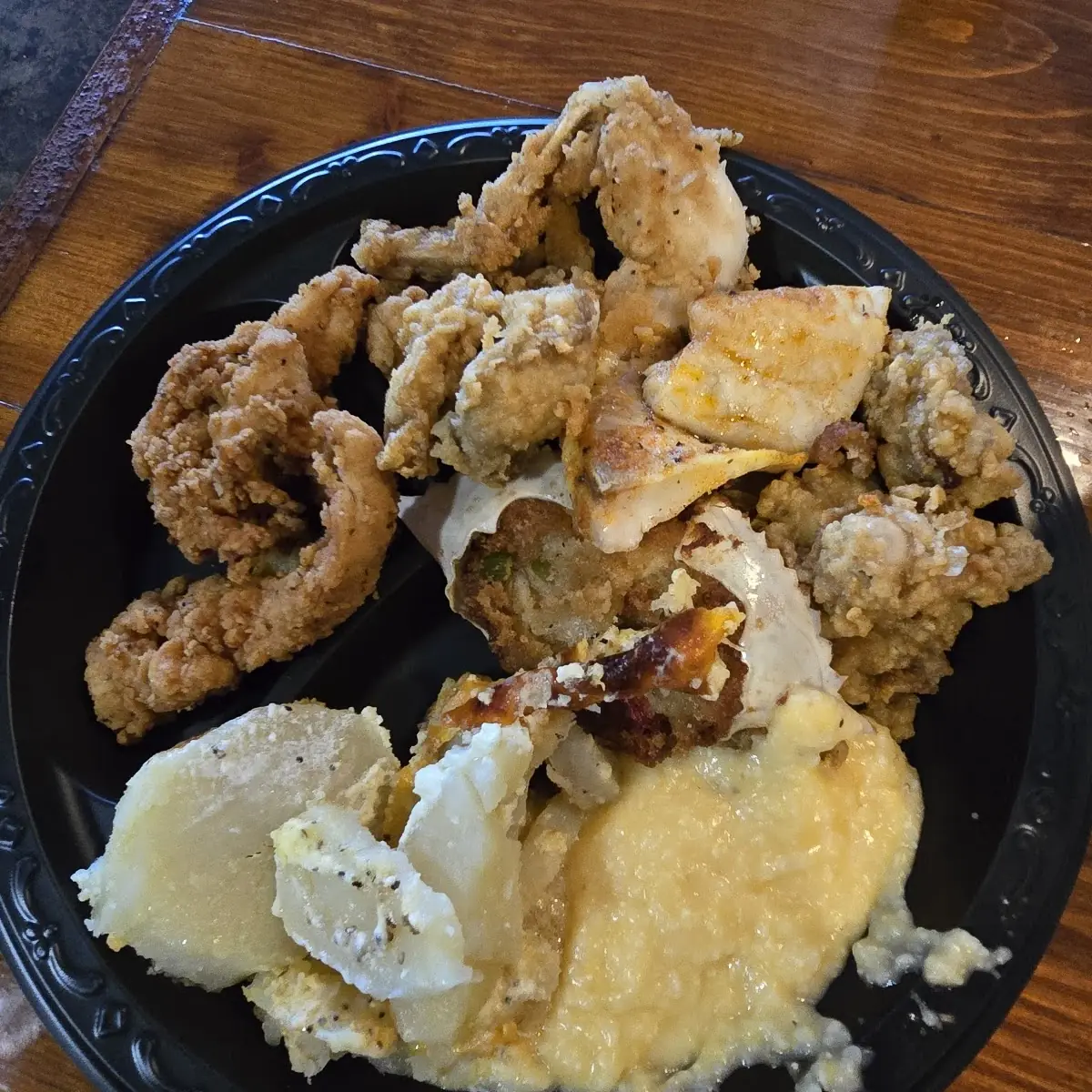 Frog Legs Oysters Cheesy Grits Catfish