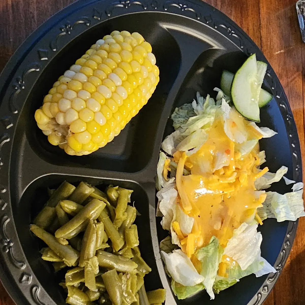 Salad Green Beans Corn on the Cob