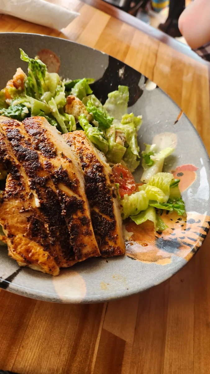 Grilled Blackened Chicken Ceasars Salad