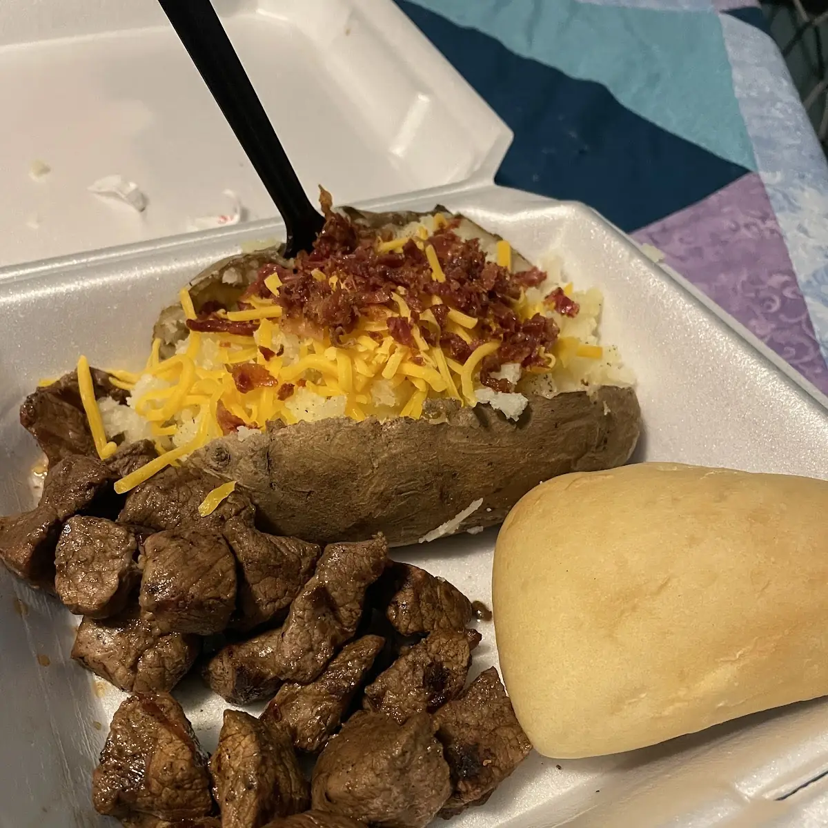 Loaded Baked Potato w Cheddar Cheese