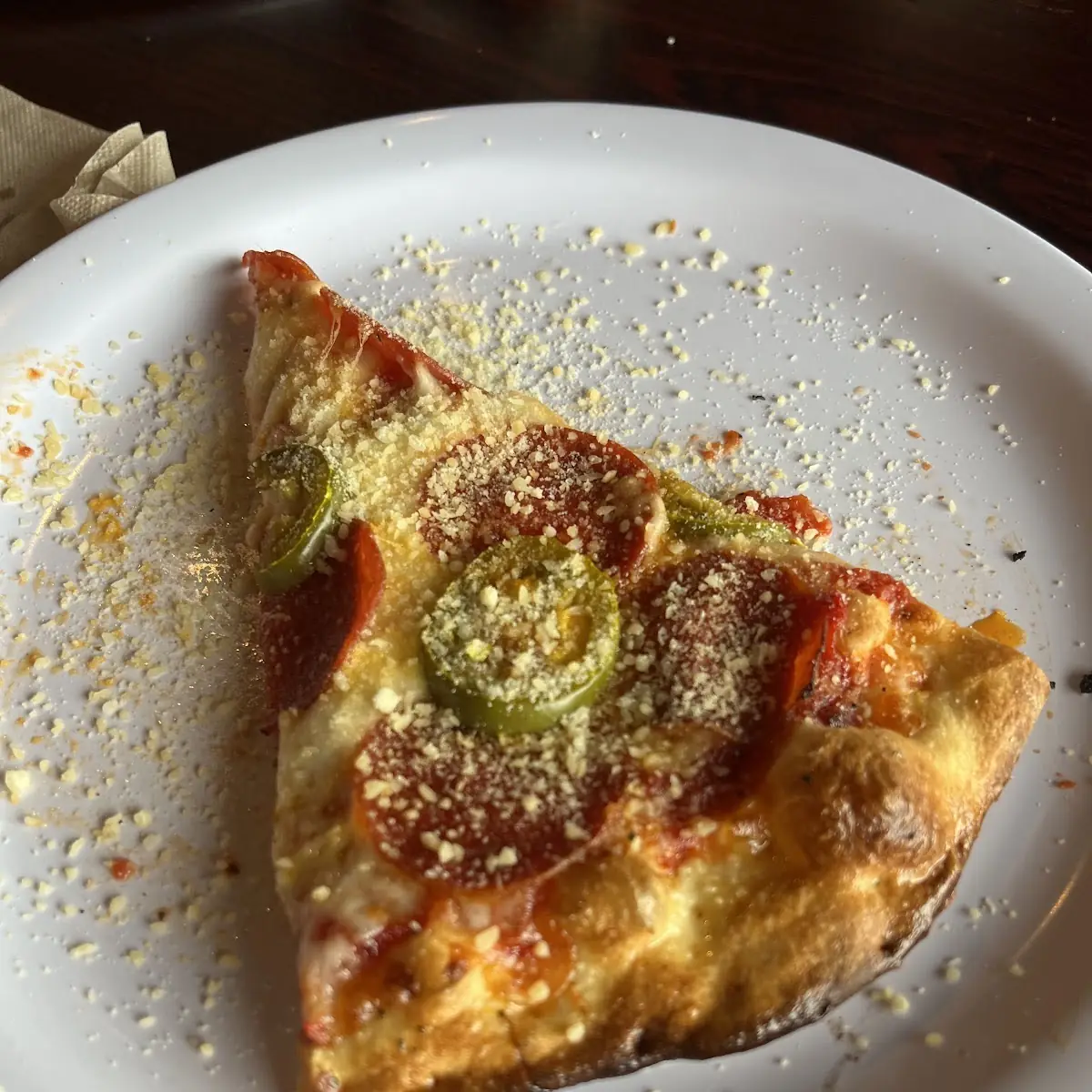 Thin Crust Pizza Pepperoni and Jalapeño