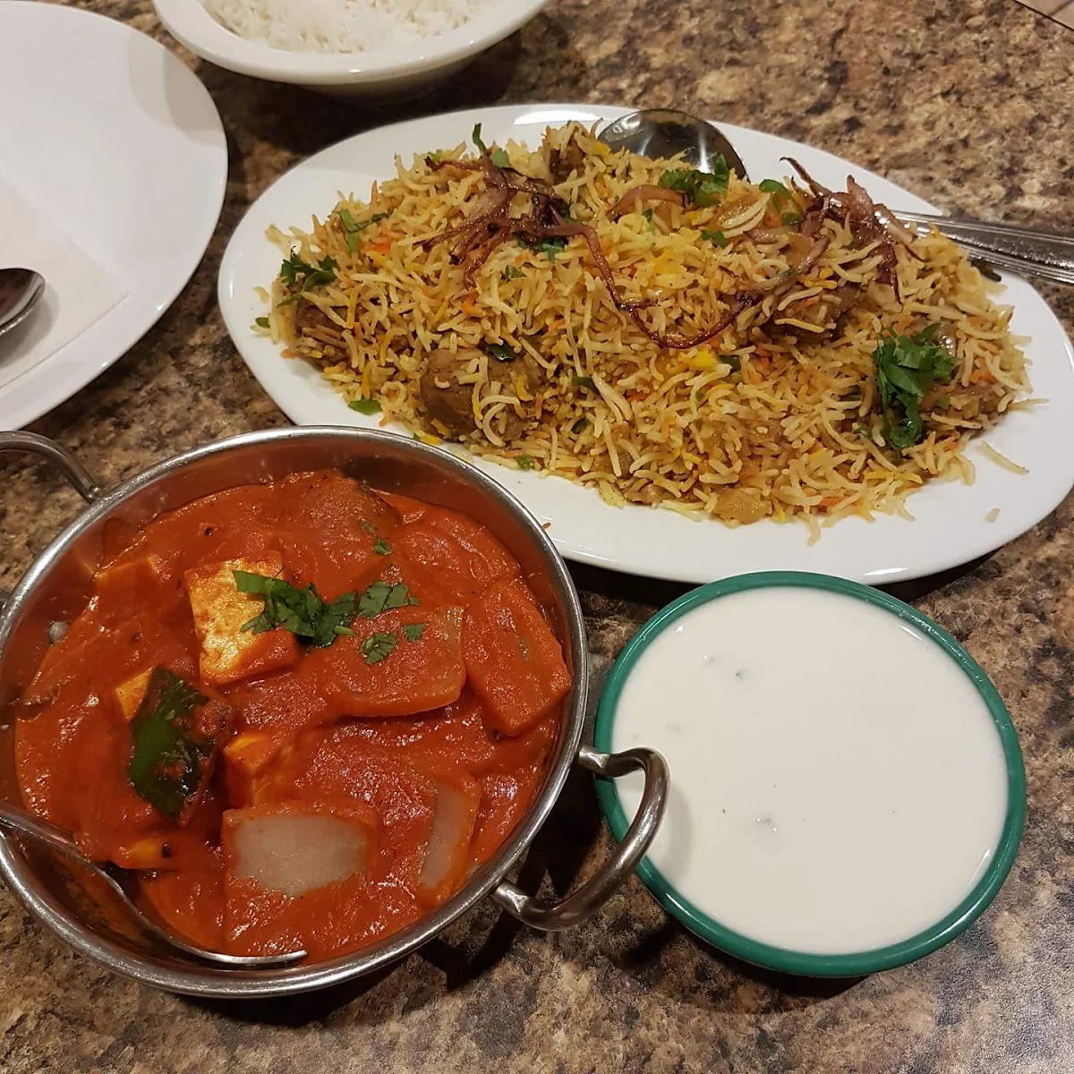 Shahi Paneer Bombay Potatoes Chicken Tikka Masala