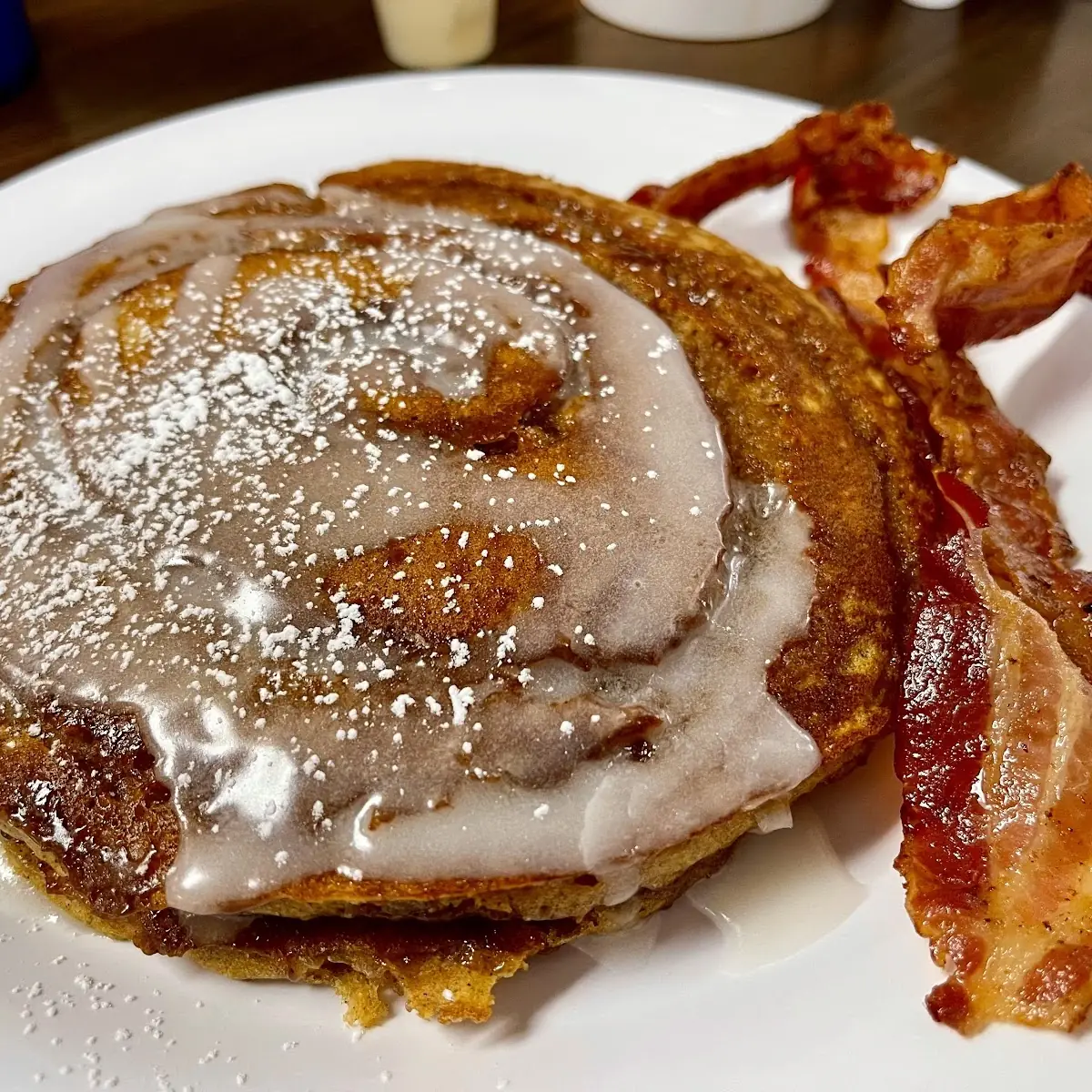 Chocolate Blueberry or Cinnamon Roll Pancakes