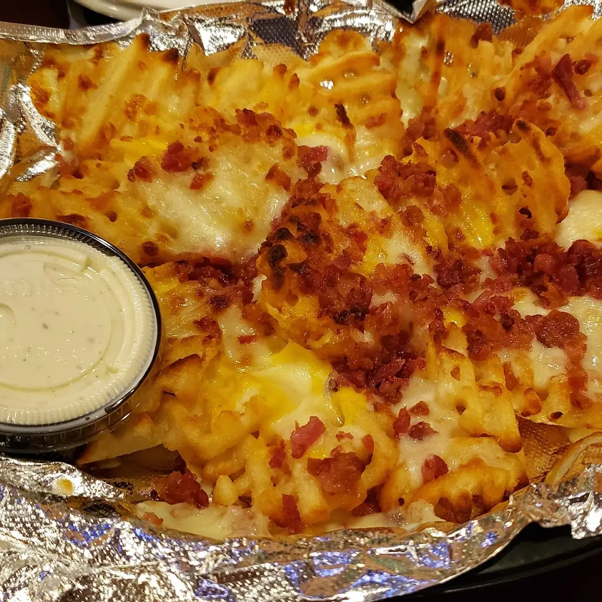 Cheesy Bacon Waffle Fries