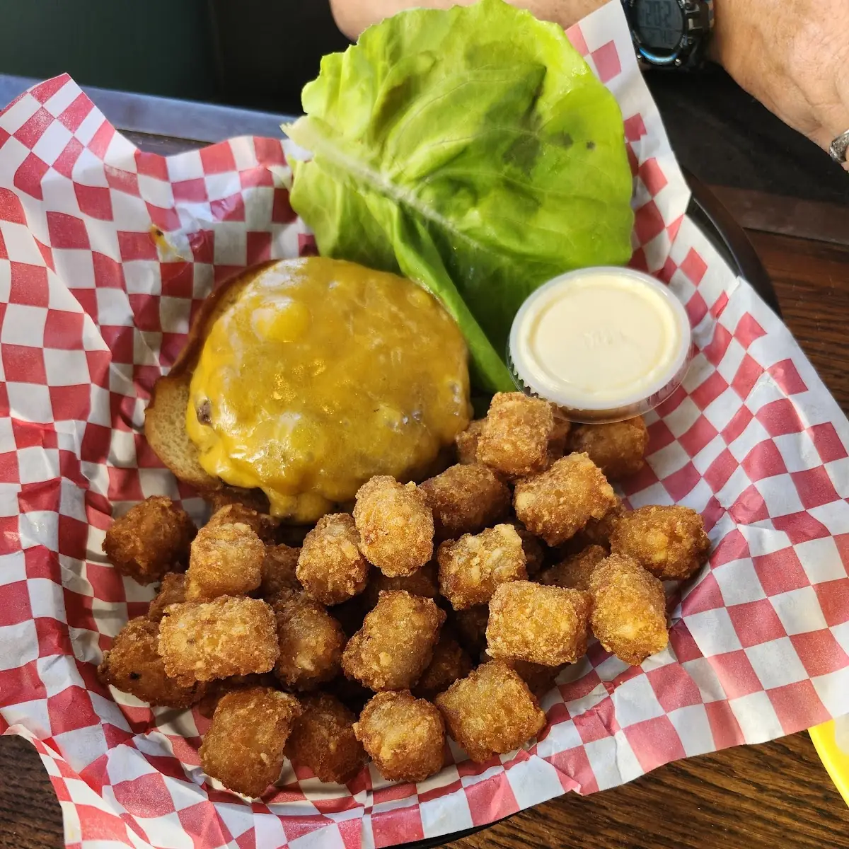 Build Your Own Burger and Tater Tots