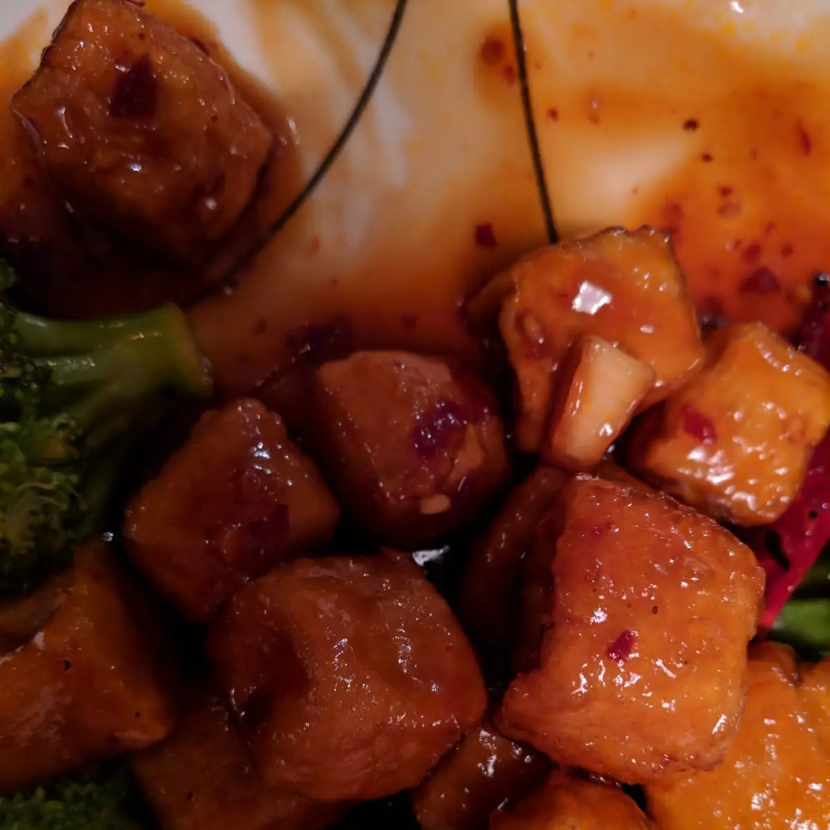 General TSO's Tofu with Mixed Vegetables