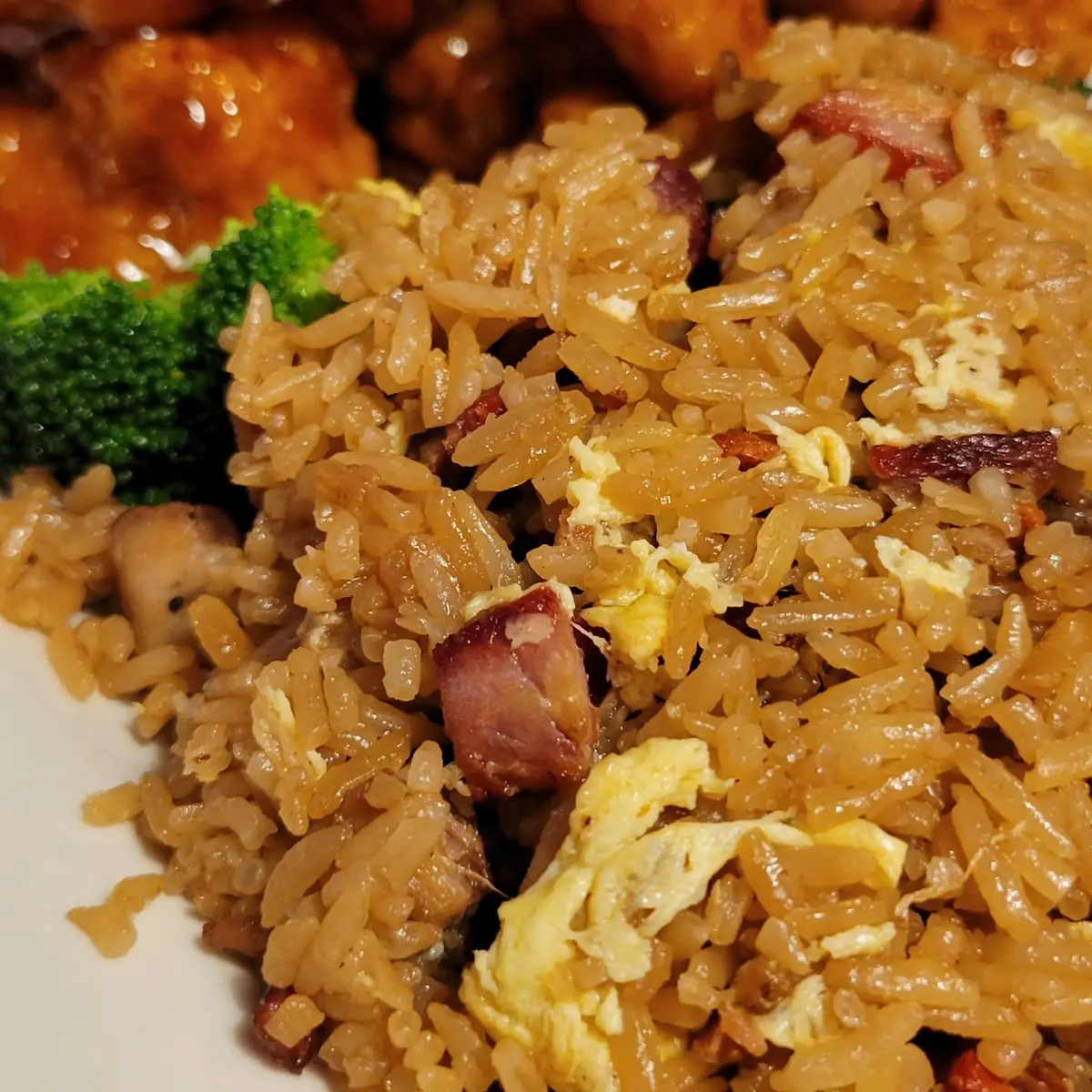 Orange Chicken with Pork Friedrice