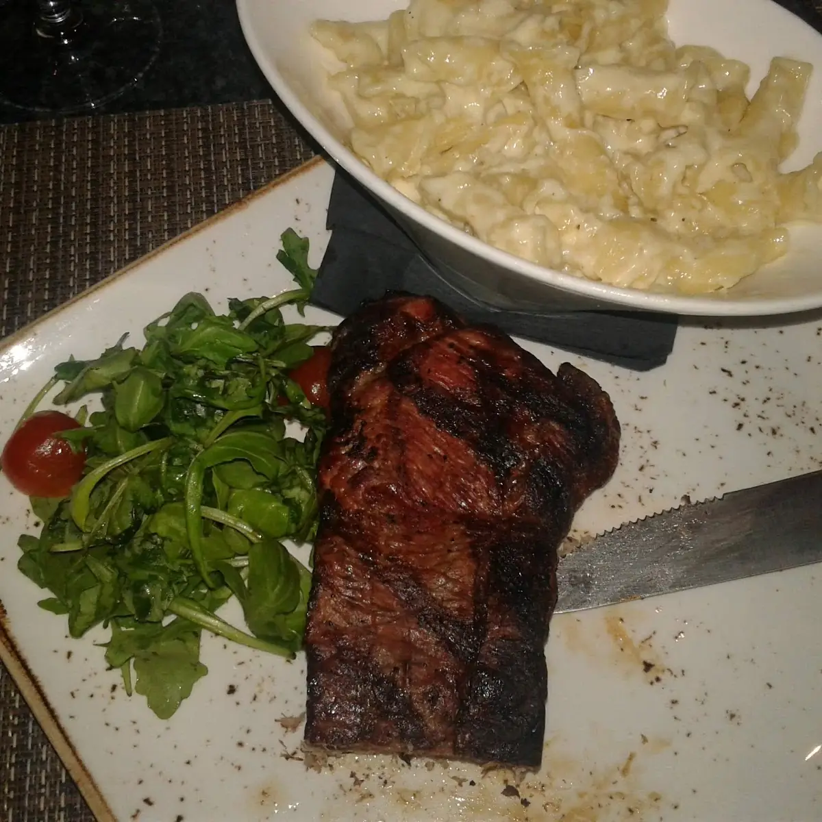 Sirloin Steak and Mac and Cheese
