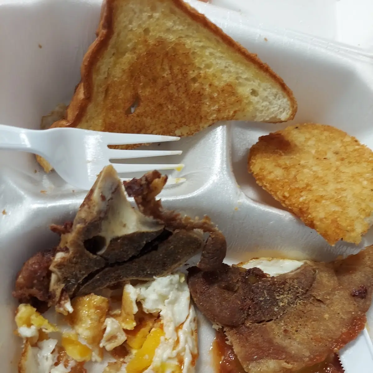 Dry Thin Pork Chop Ordered Sunny Side Up Eggs and Got These over Medium to Hard Eggs