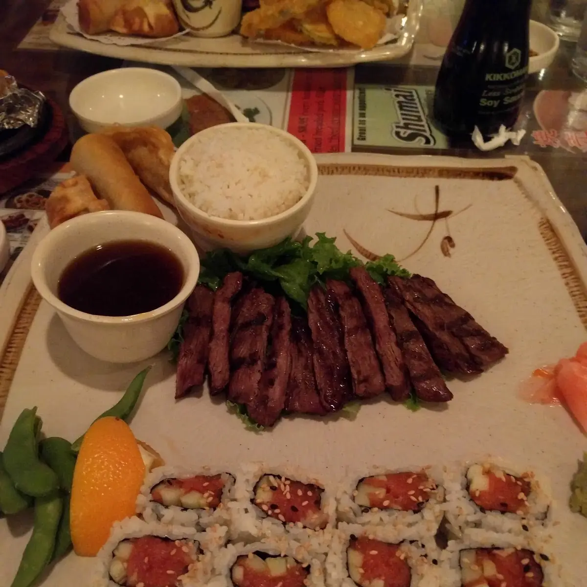 Beef Teriyaki and Spicy Tuna Roll