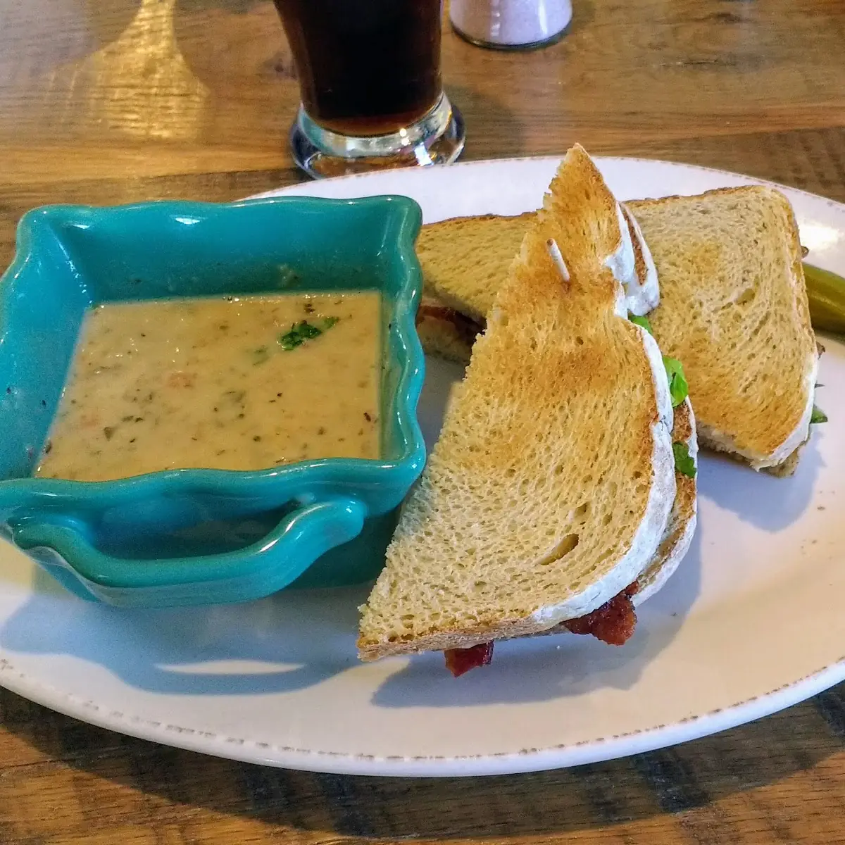 Clam Chowder Soup and Blta