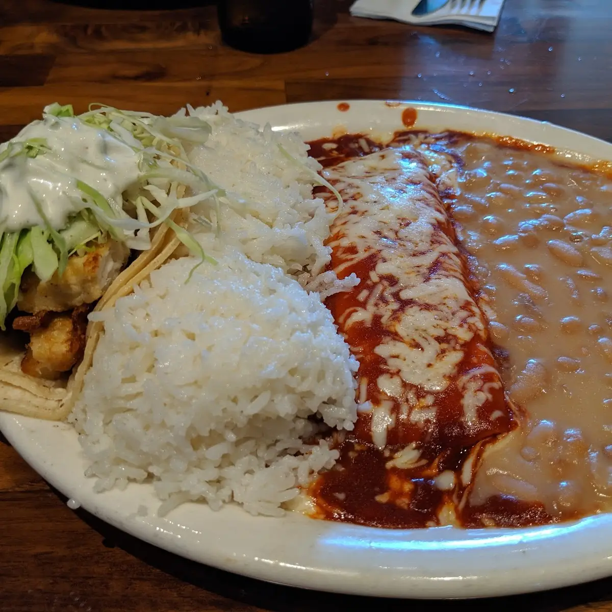 Taco and Enchilada Plate