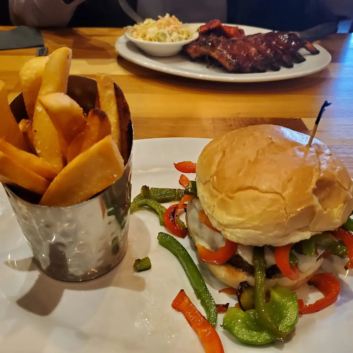 Cheeseburger with Green Peppers