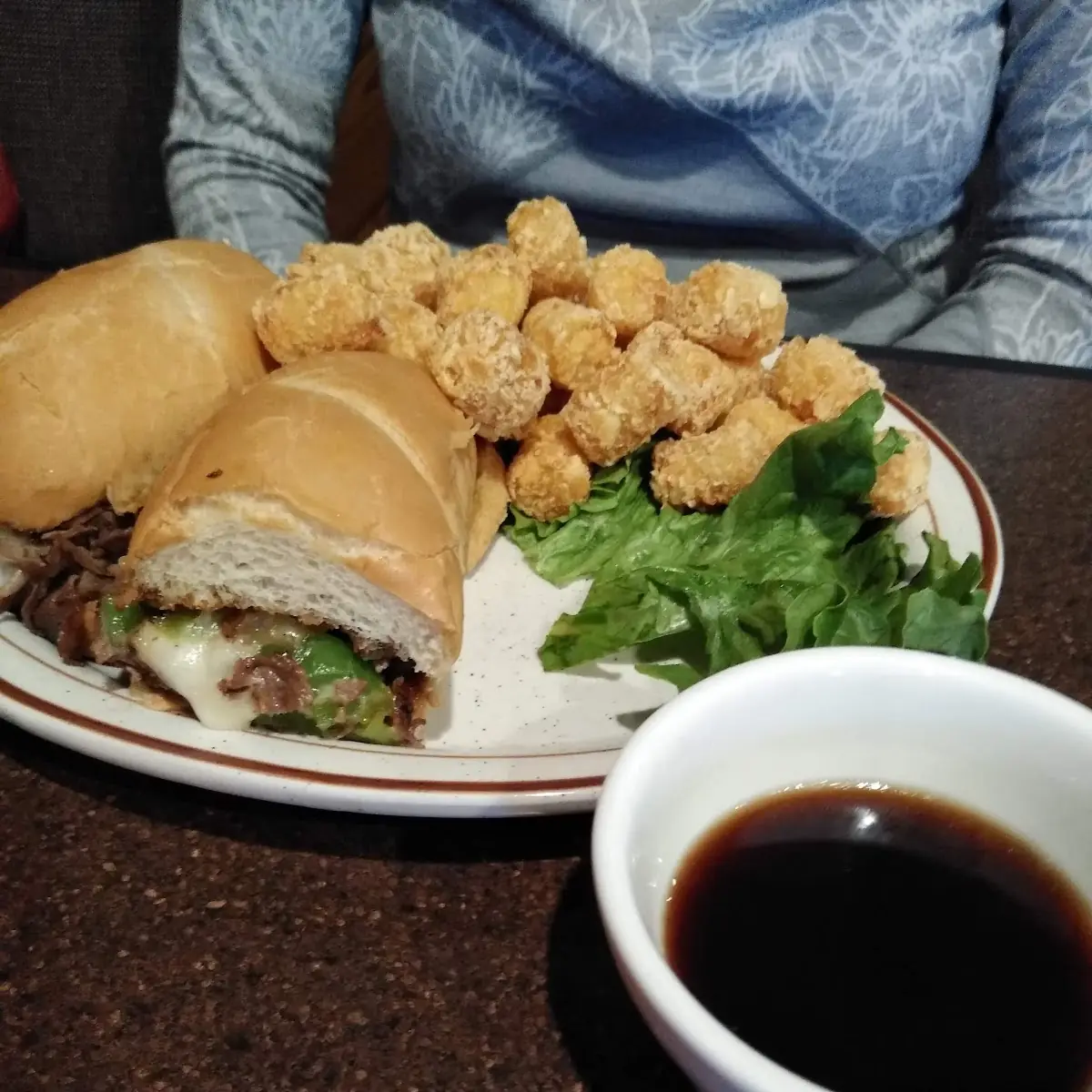 Phili Dip and Tater Tots