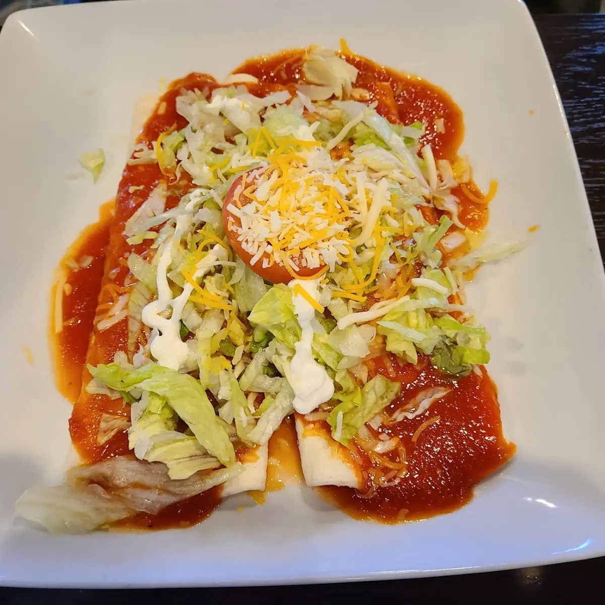 Bean Burrito Cheese Enchilada Tostada with Beans