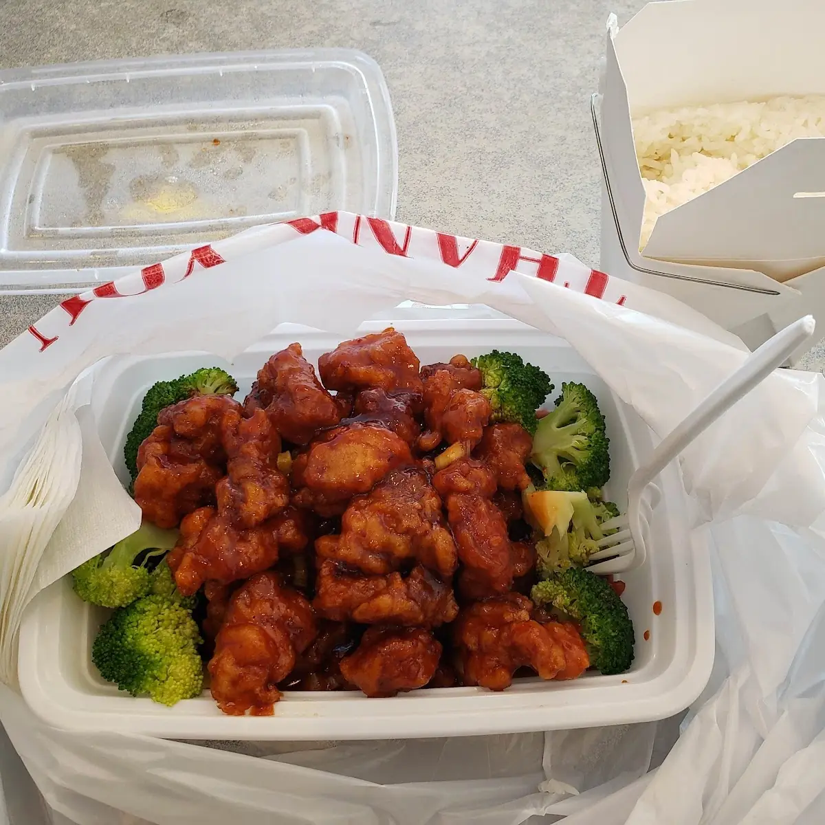 General TSO Chicken Pork Fried Rice