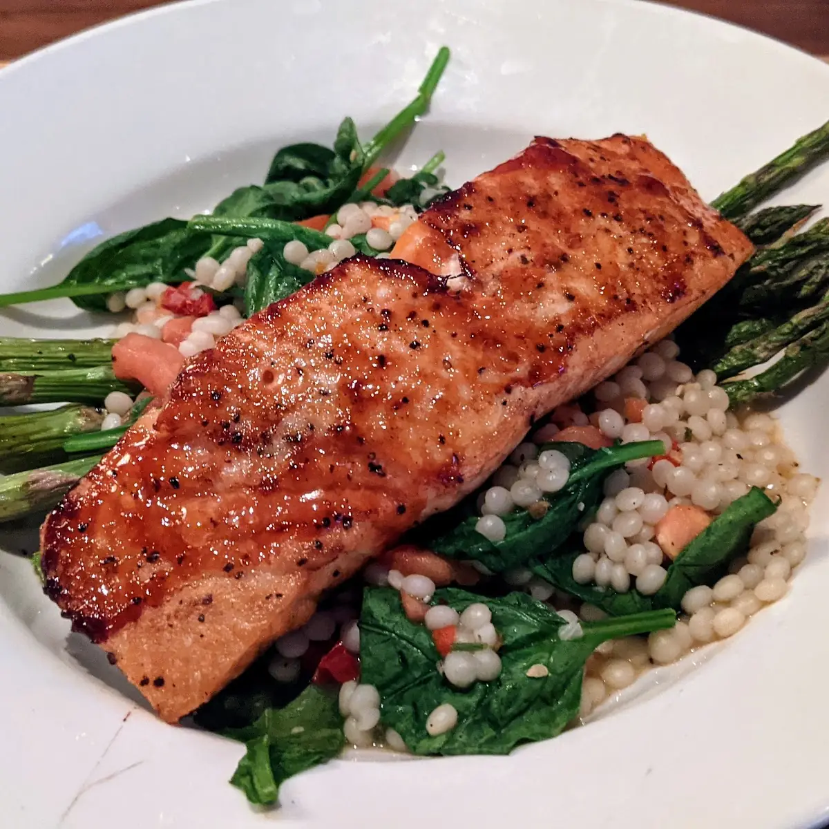 Enlightened Cherry Chipotle Glazed Salmon