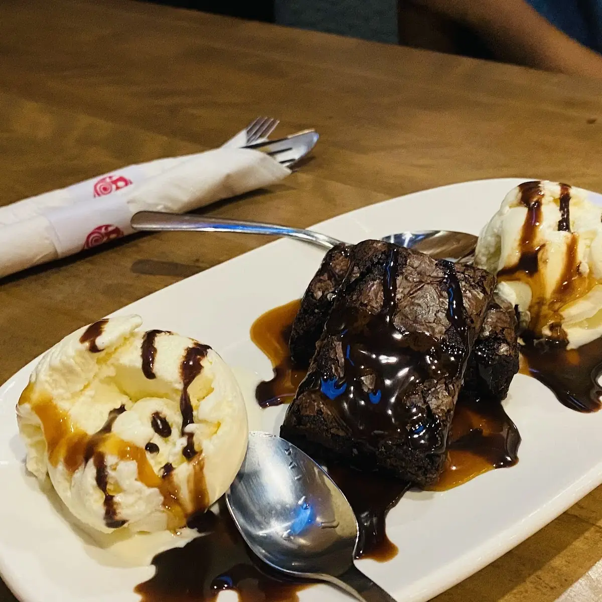 Brownie with Ice Cream Sundae