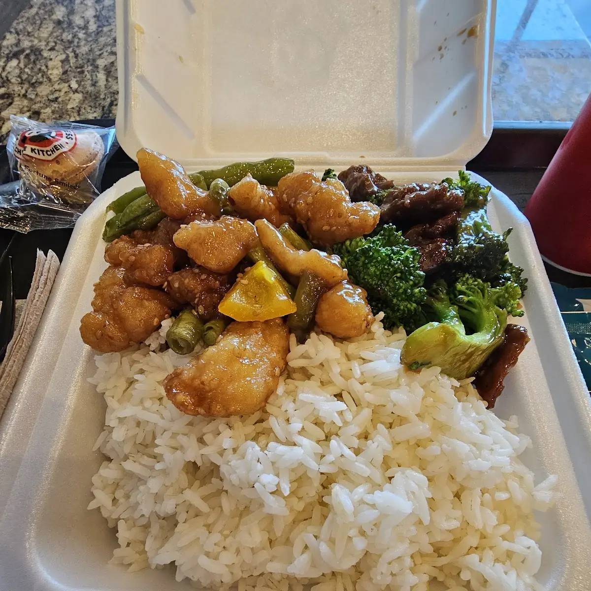 Broccoli Beef Teriyaki Chicken & White Rice