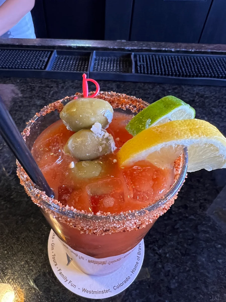 Bloody Mary with Blue Cheese Stuffed Olives