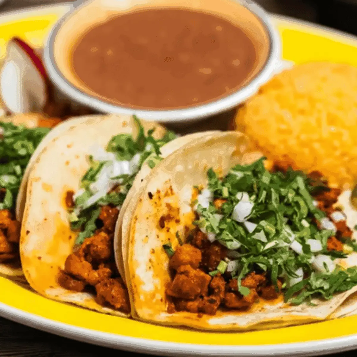 Street Tacos with Rice and Beans