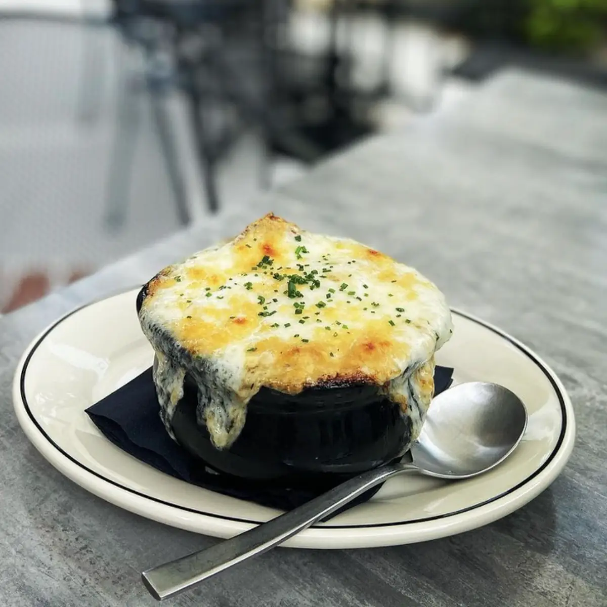 French Onion Soup Gratinéed Cheese