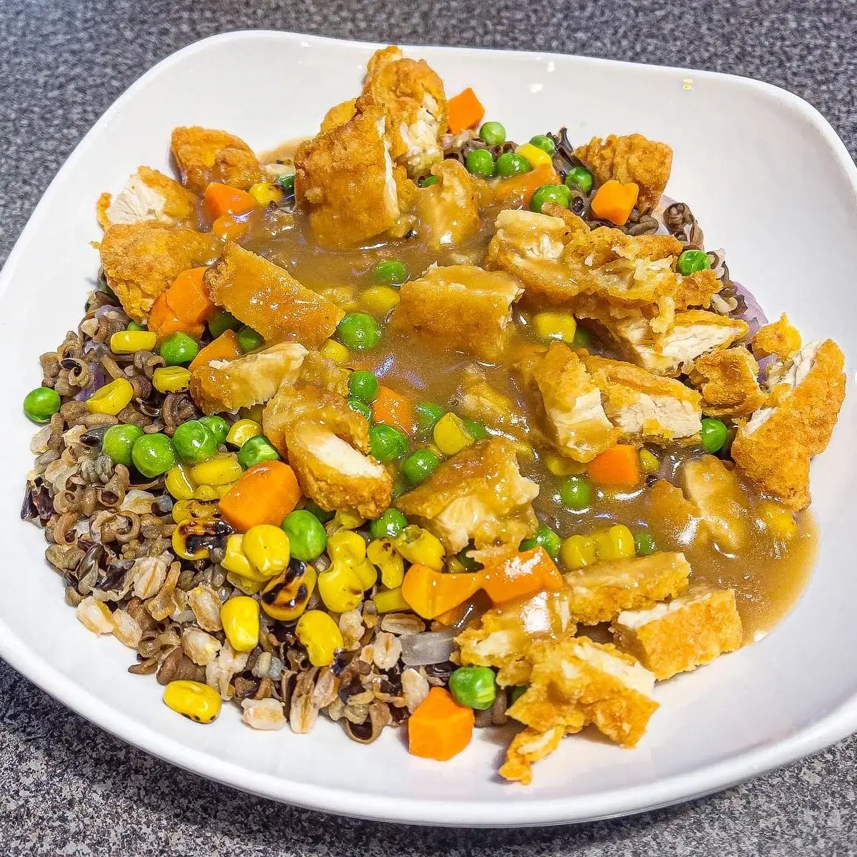 Fried Chicken and Wild Rice Casserole