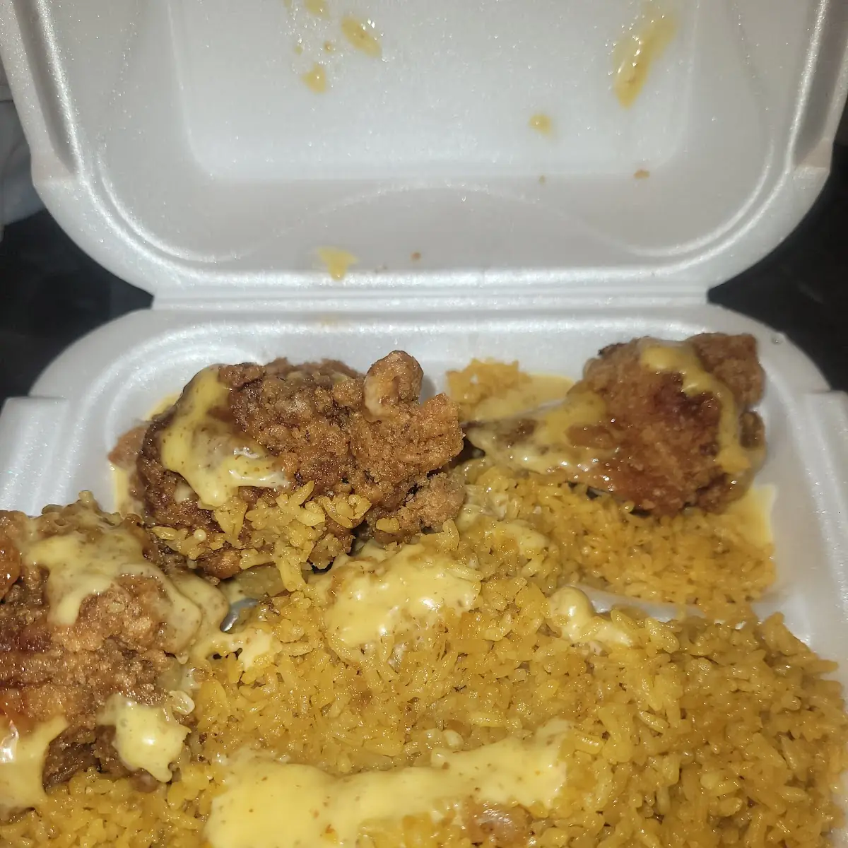 Honey Mustard Chicken with Plain Fried Rice