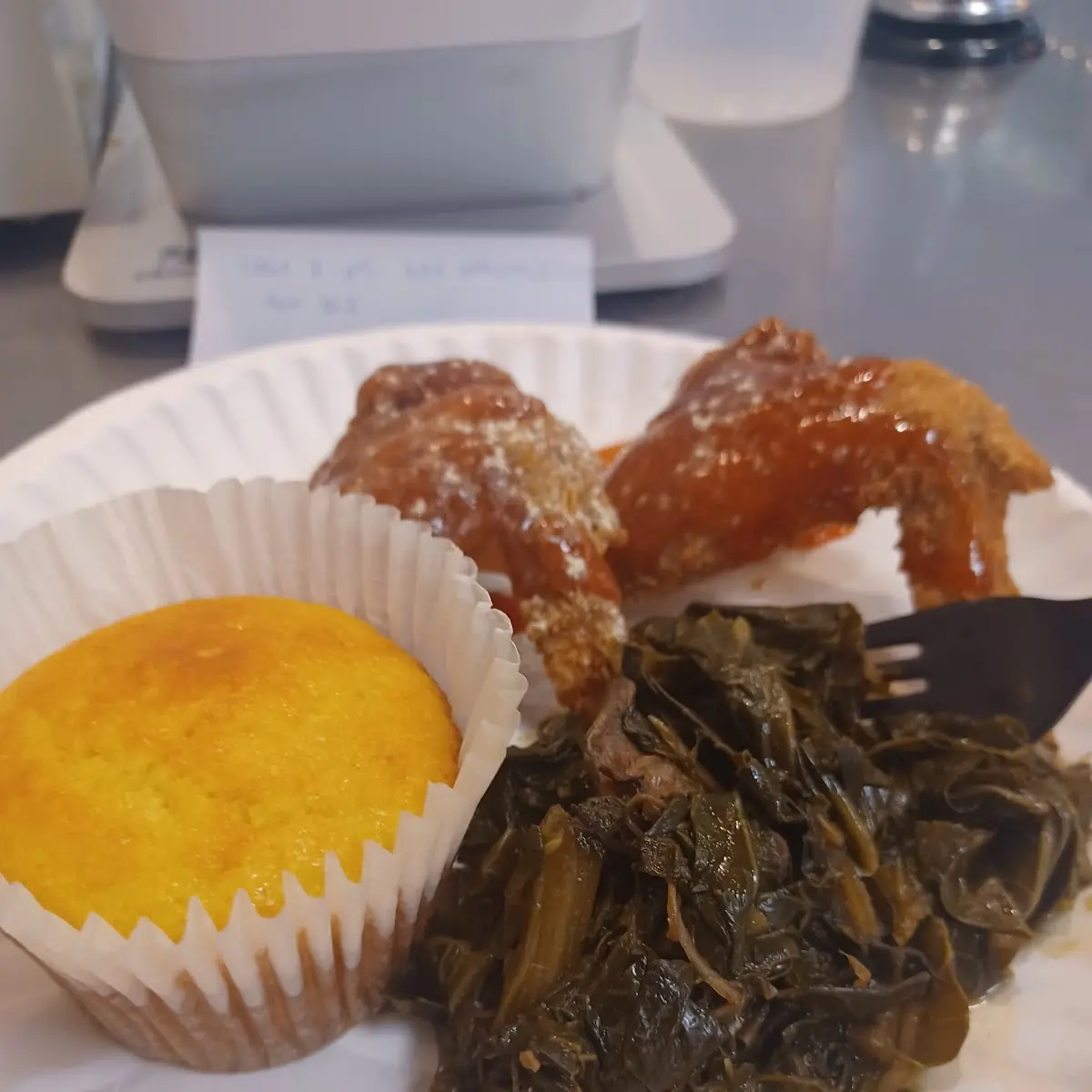 Wings and Collard Greens