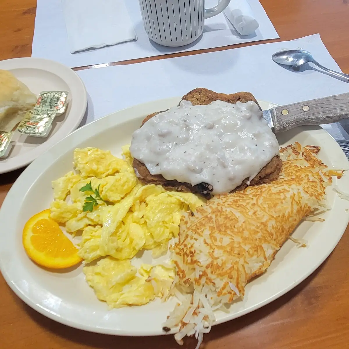 Country Fried Steak and Eggs