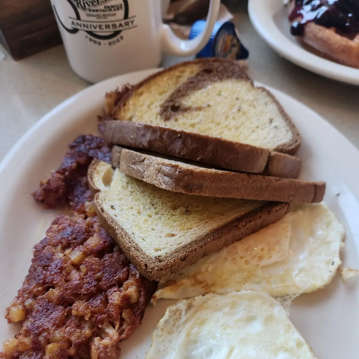 Two Eggs Potatoes Toast