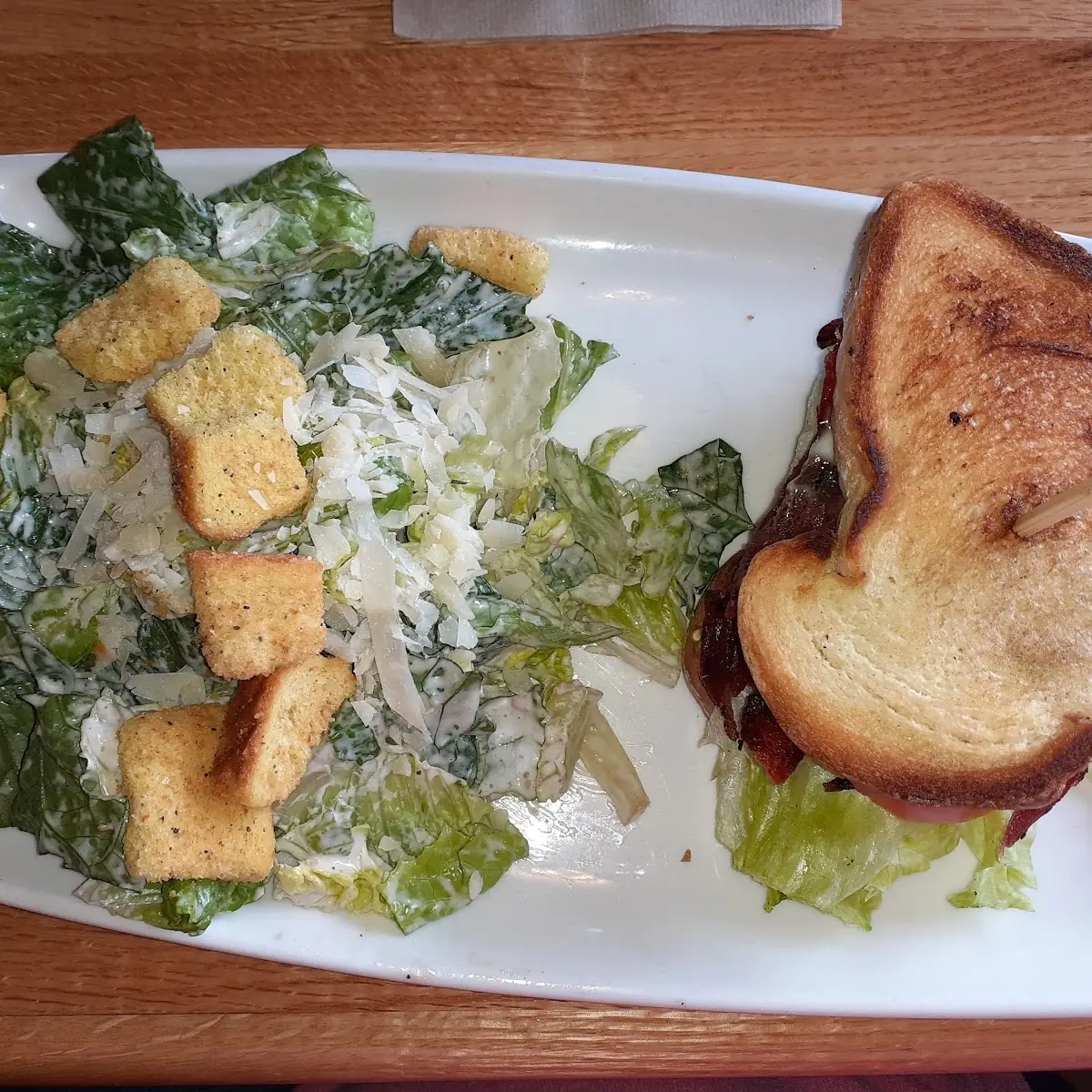 Caesar Salad and blt