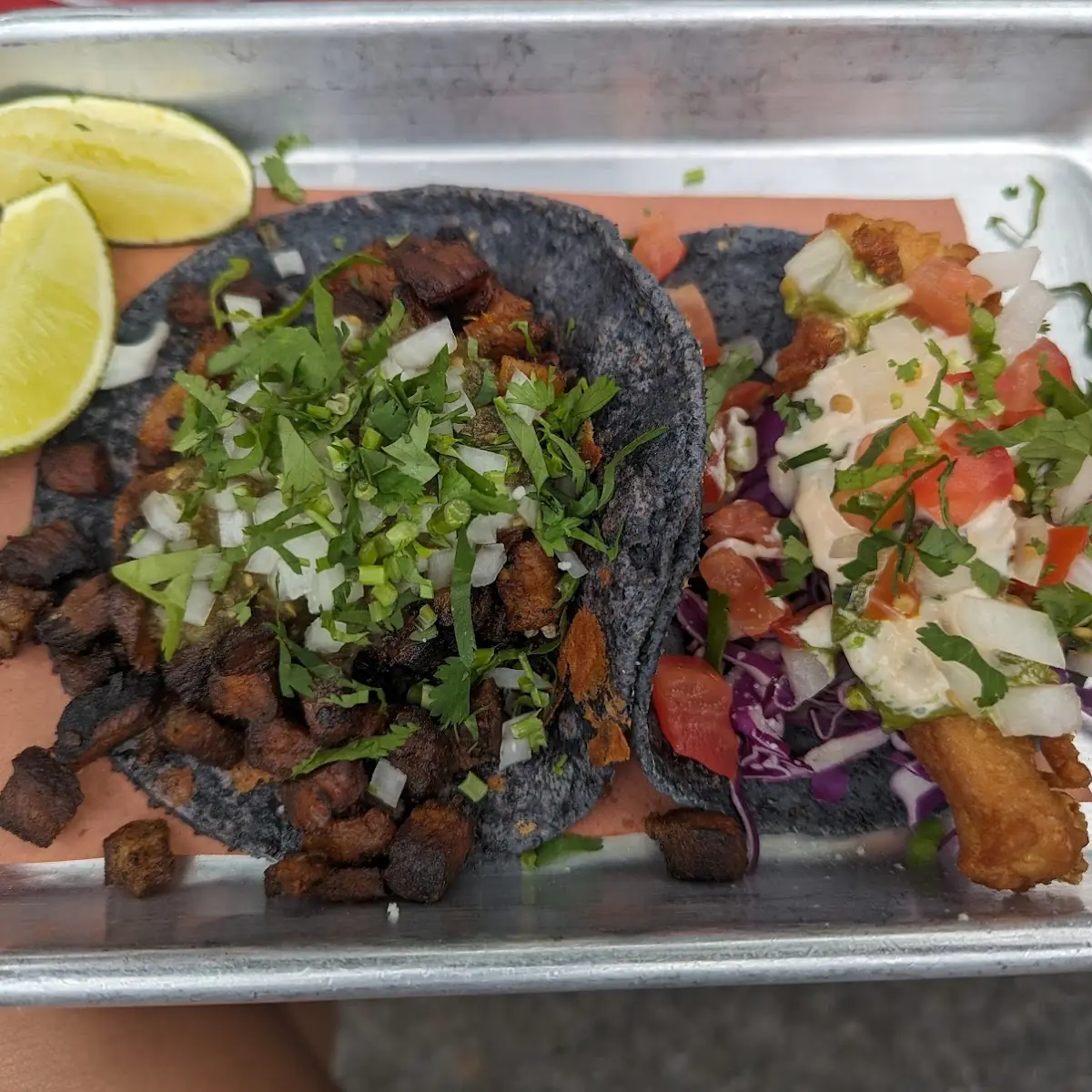 Taco Al Pastor and Fried Fish Taco