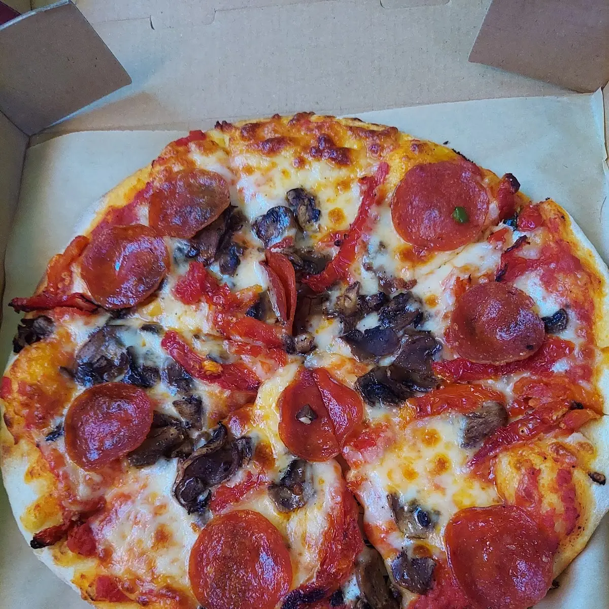 Pepperoni and Mushroom Pizza