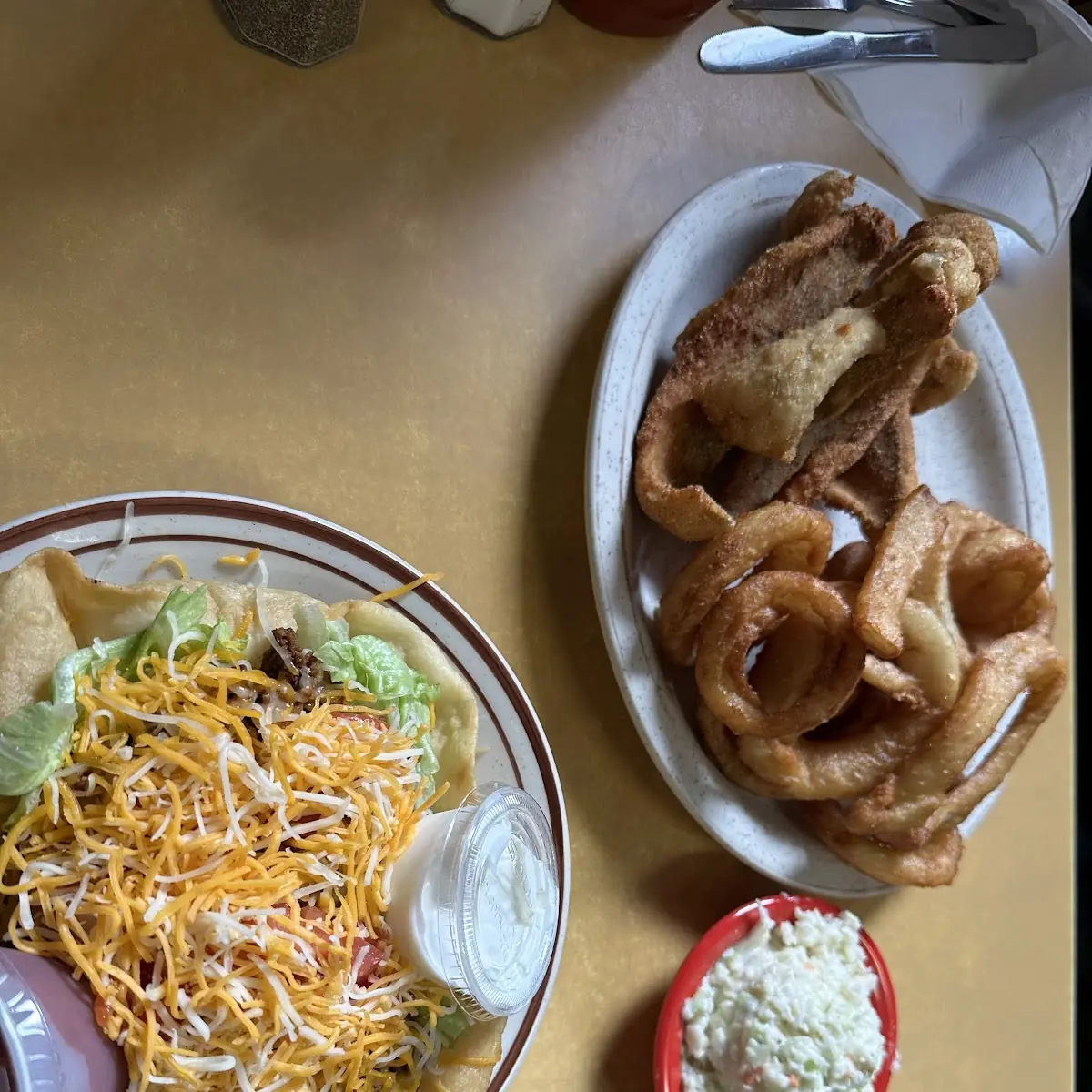 Taco Salad and Perch Dinner