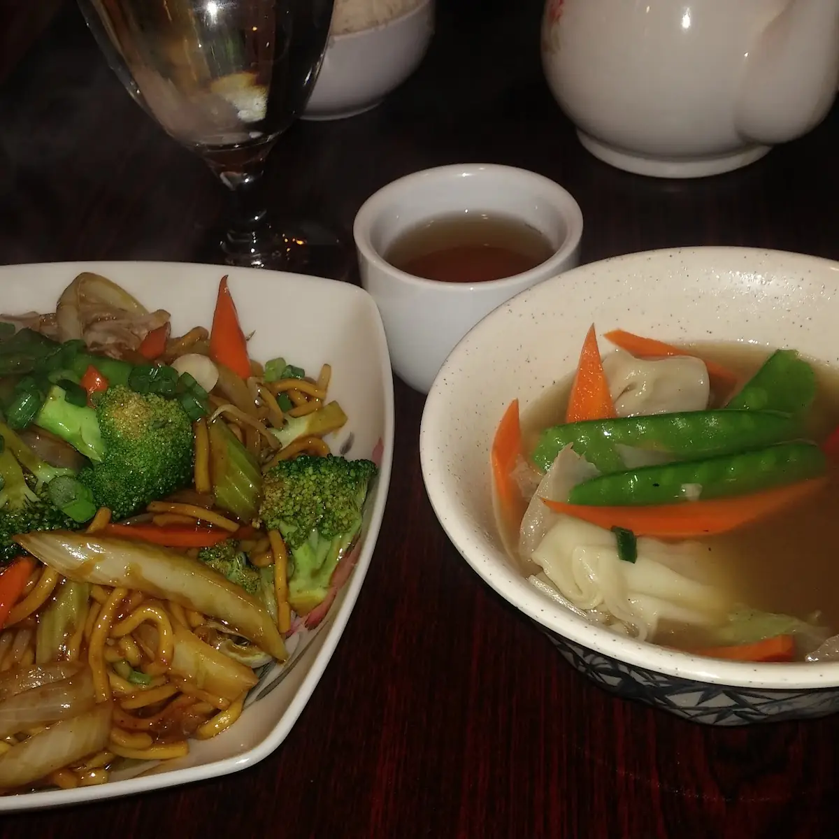 Wonton Soup and Lo Mein
