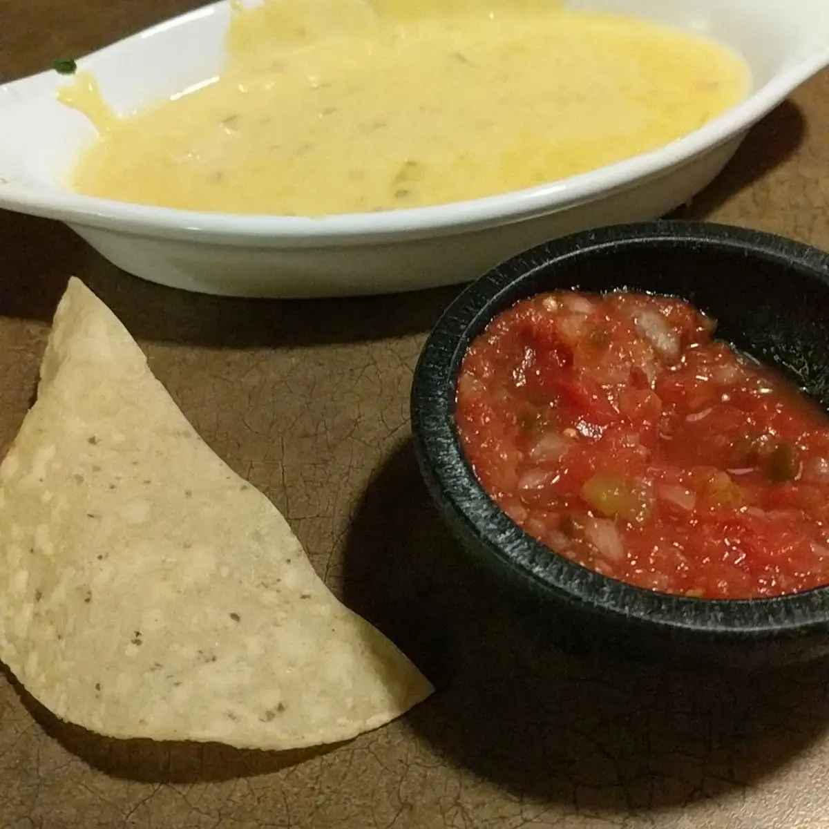 Chips and Salsa with Queso Dip