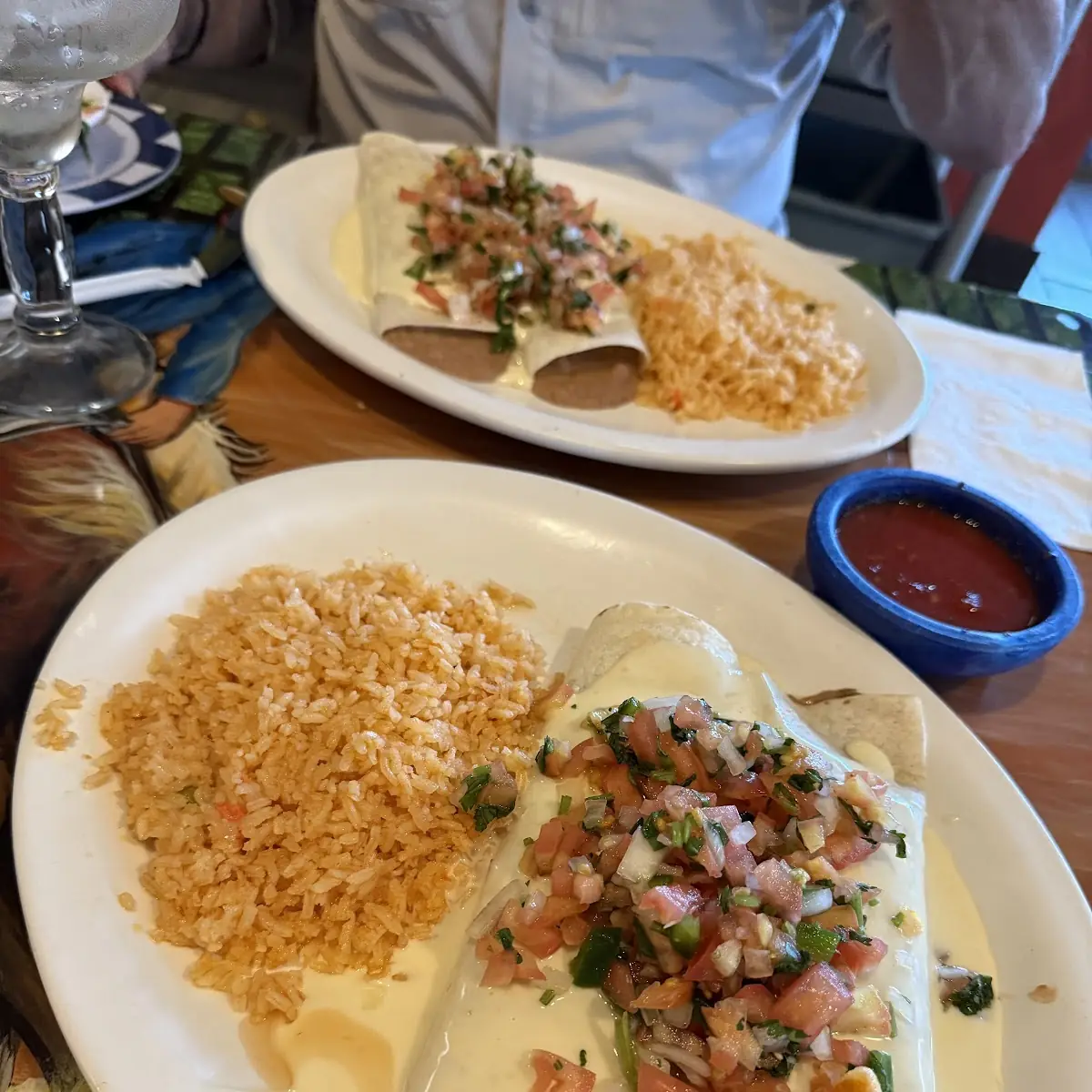 One Enchilada One Tamale Mexican Rice & Refried Beans