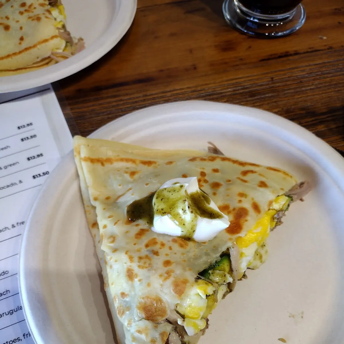 Pork Carnitas & Eggs Breakfast Crepe
